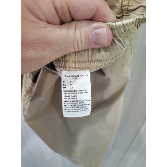 American Eagle Men’s Size S Tan Khaki Drawstring Stretch Shorts Comfort - Picture 4 of 8
